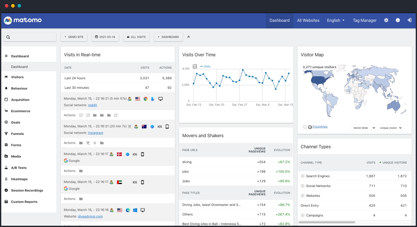 Matomo User Interface